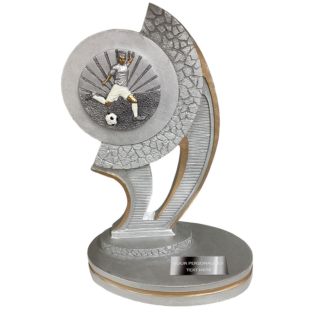 Silver Football Resin Trophy Award (PCM1351-/2/3) BW Trophies