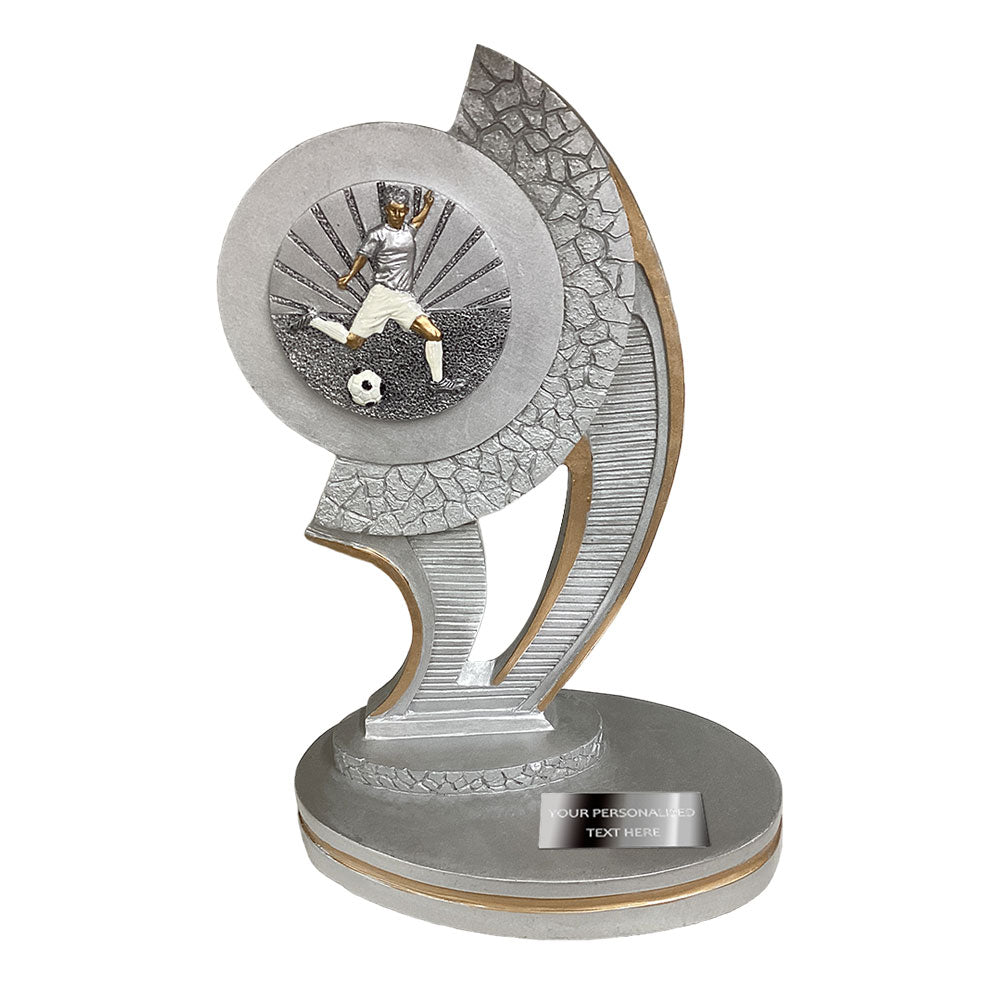 Silver Football Resin Trophy Award (PCM1351-/2/3) BW Trophies