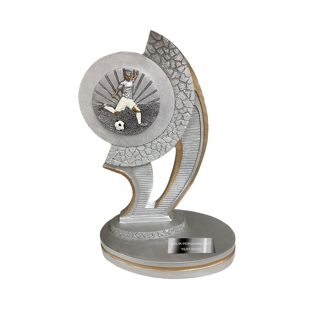 Silver Football Resin Trophy Award (PCM1351-/2/3) BW Trophies