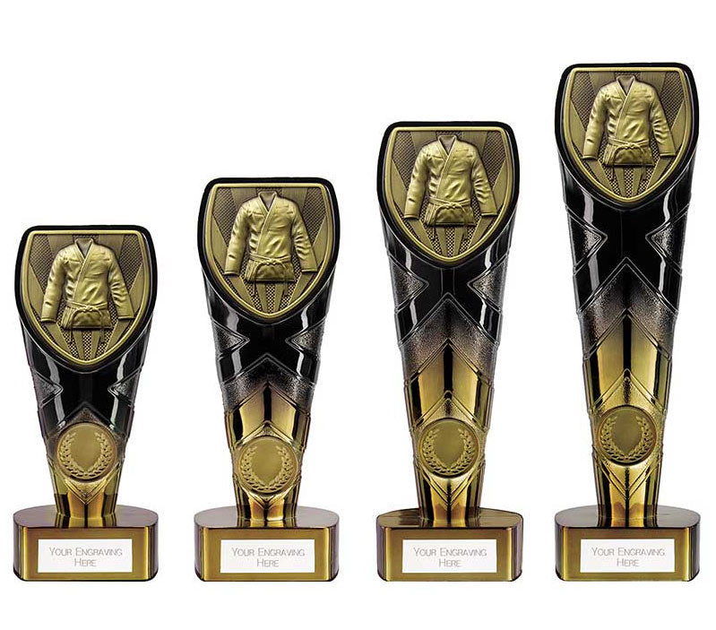Personalised Black and Gold Martial Arts Gi Trophy