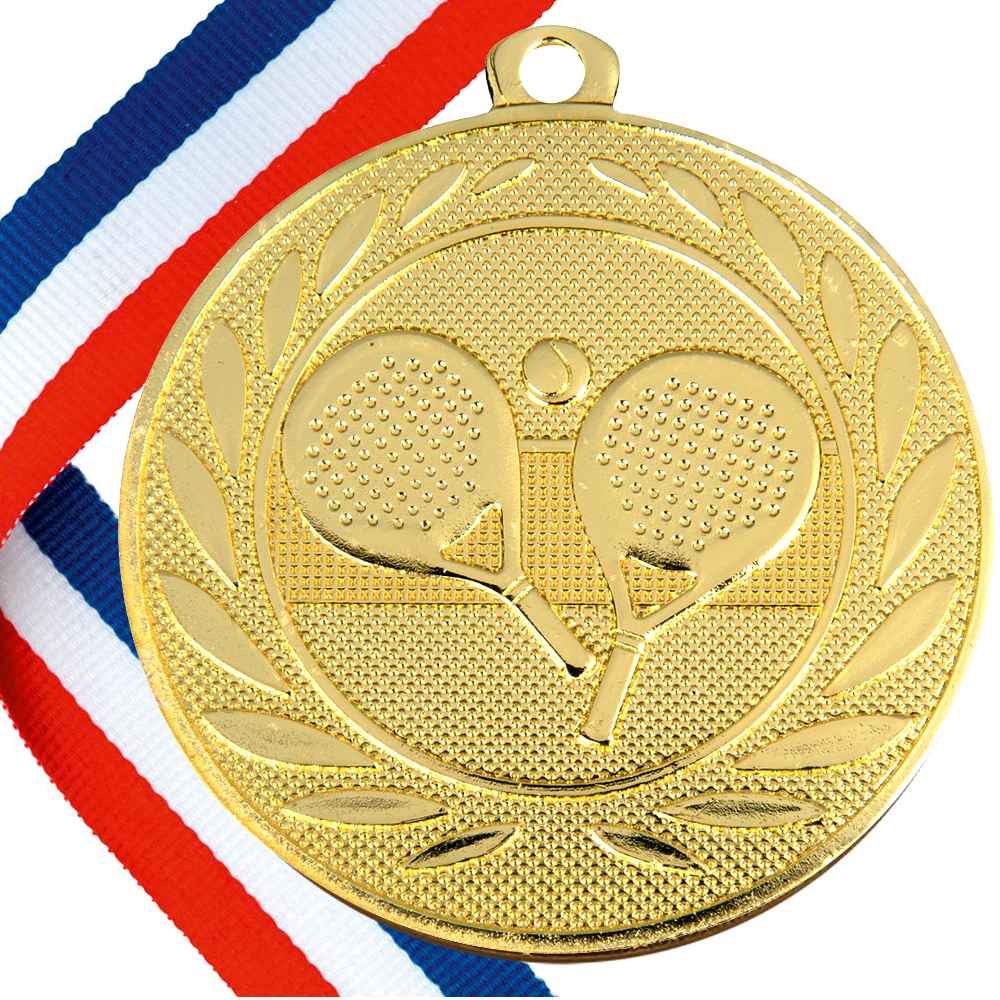 50mm Embossed Padel Medal with Ribbon