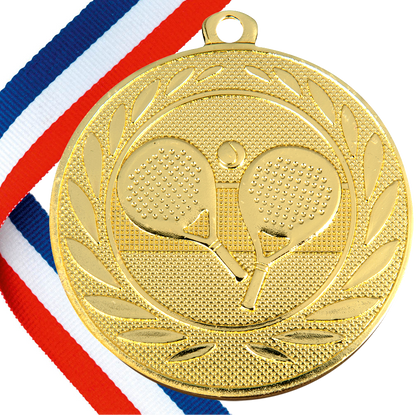50mm Embossed Padel Medal with Ribbon