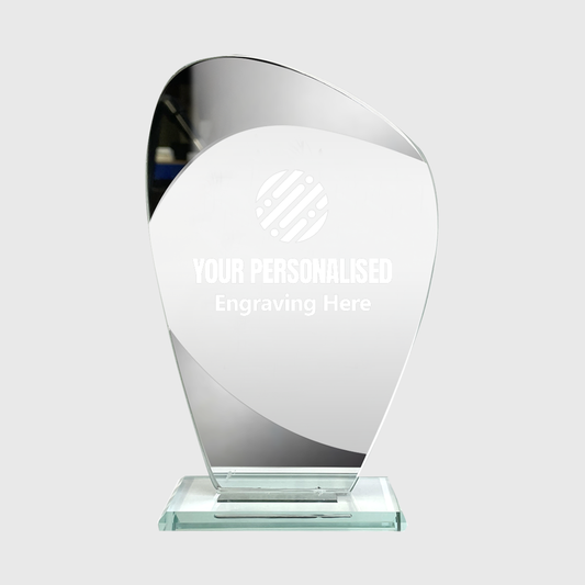 Remarkable Lasered Glass Award with Silver Elements (RB1C)