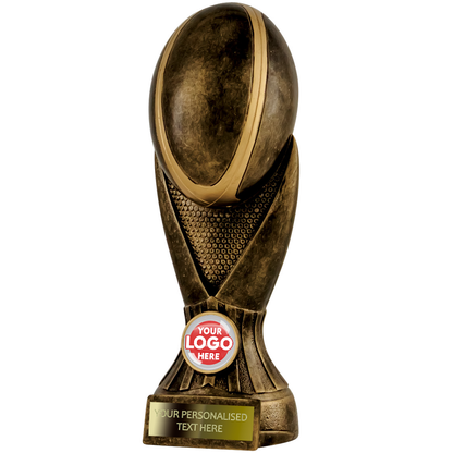 Antique Gold Rugby Ball on Stand (RF1906/7/9DBUG)