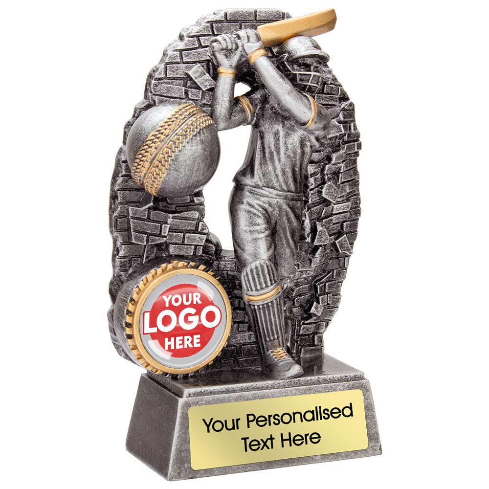 Break Through  Cricket Batsman Trophy with Club Logo