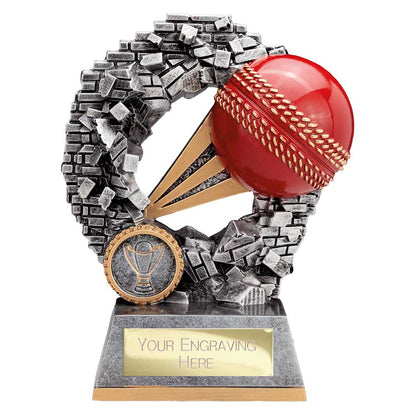 Break Through Cricket Ball Trophy with Club Logo