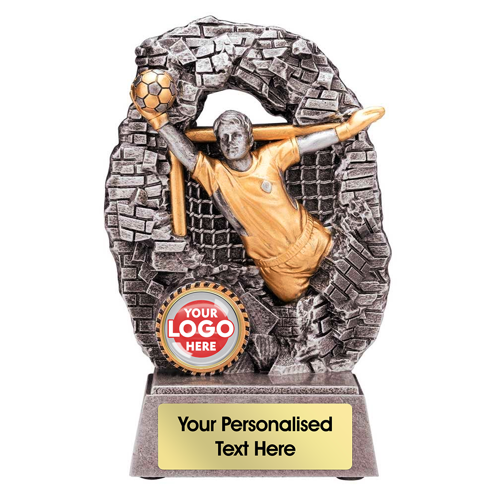 Antique Silver & Gold Goalkeeper Football Trophy (RF25092A)