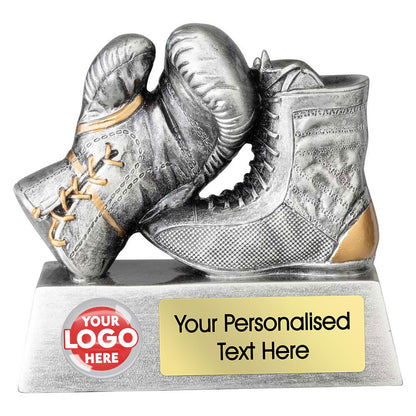 Personalised Boxing Glove and Boot Trophy