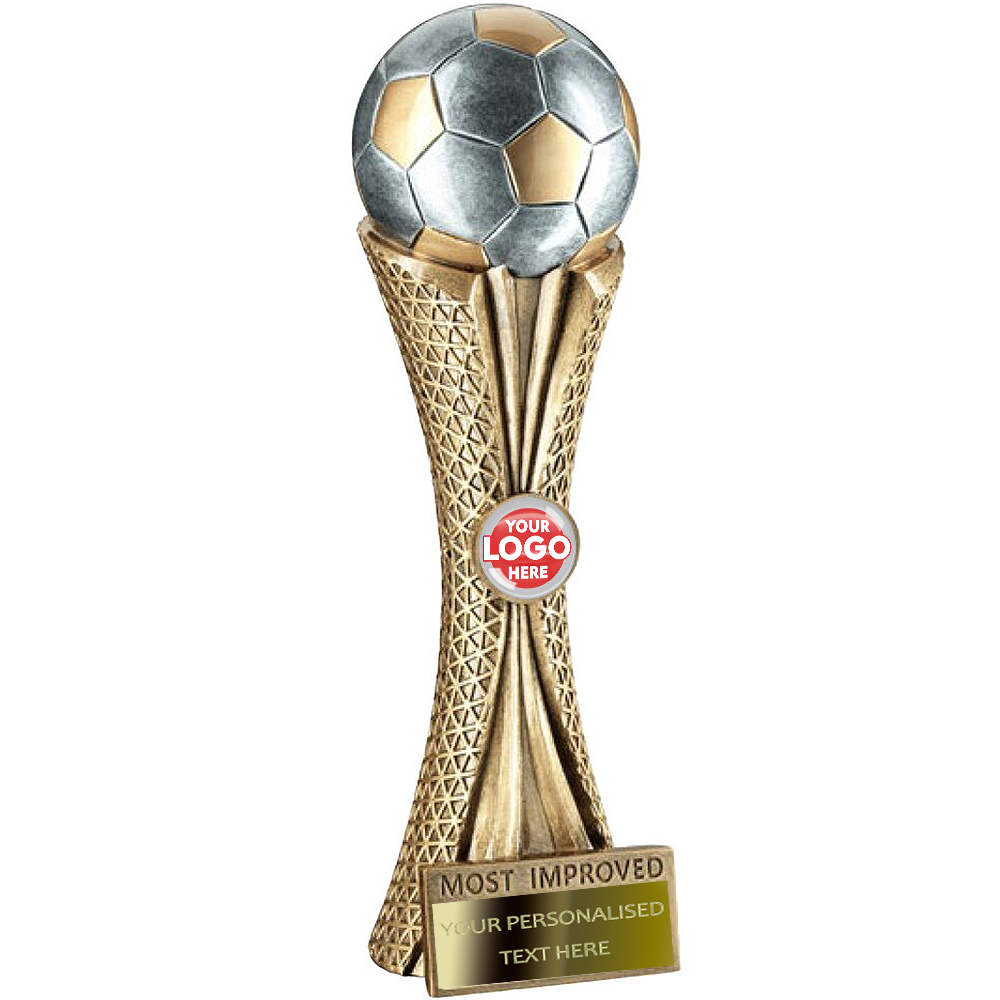 Football Golden Trophy with Silver Ball Available in 4 Titles (RF352MA/MI/PA/PL) BW Trophies