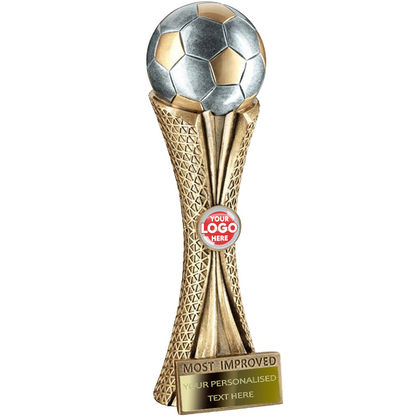 Football Golden Trophy with Silver Ball Available in 4 Titles (RF352MA/MI/PA/PL) BW Trophies