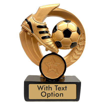 Gold and Black Football And Boot On Round Wreath (RF941a)
