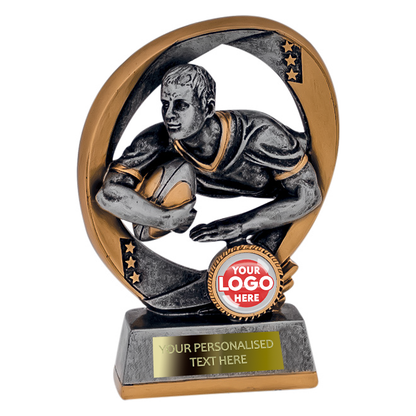 Rugby Player Catching a Ball Award (RFE19150/55/60ASG)