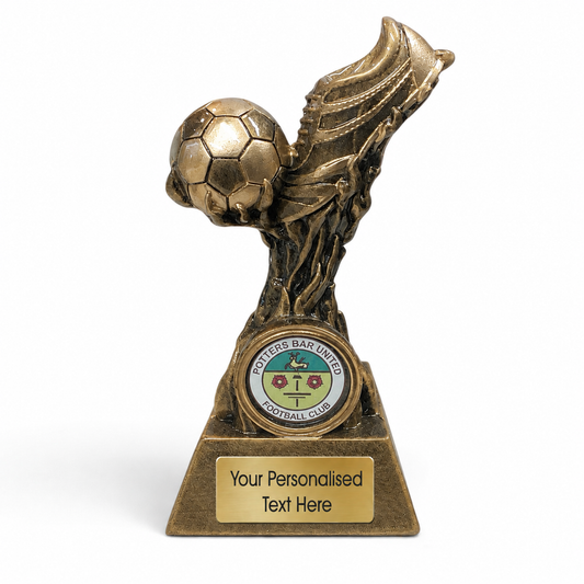 Boot & Ball antique Gold Football Trophy (RS050)