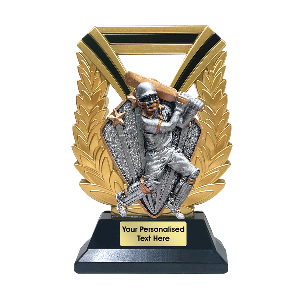 Gold & Black Resin Cricket Award with Your Choice of Diamond Disc (RSR700) BW Trophies
