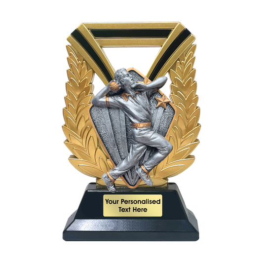 Gold & Black Resin Cricket Award with Your Choice of Diamond Disc (RSR600/700)