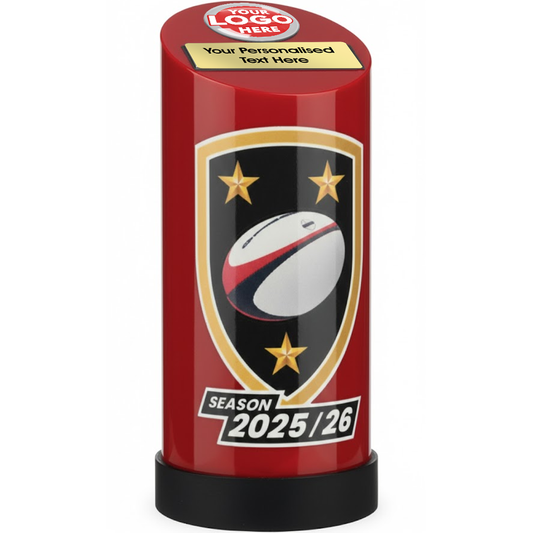 Cylindrical Rugby Award in Red (8000C)