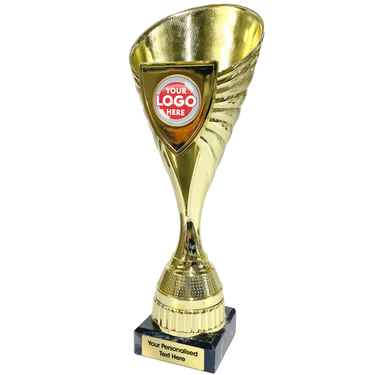 Flared Centre-Shield Award Cup Available in Gold/Silver/Bronze (SET35701A/B/C)