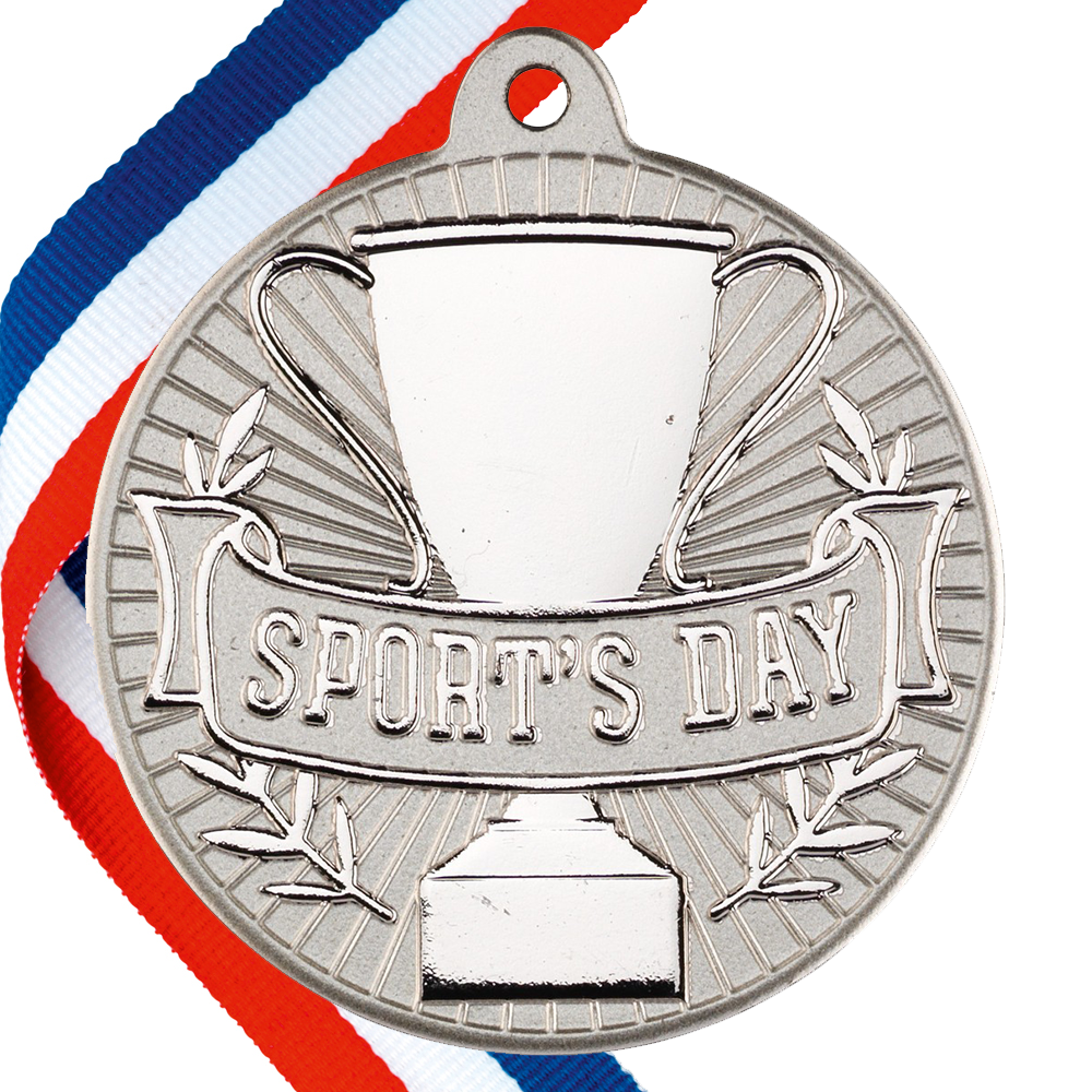 Sports Day Embossed Medal on a Ribbon