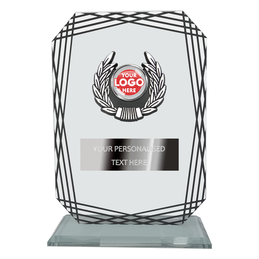 Remarkable Rectangular Glass Award with Silver Stripes (SL2B)