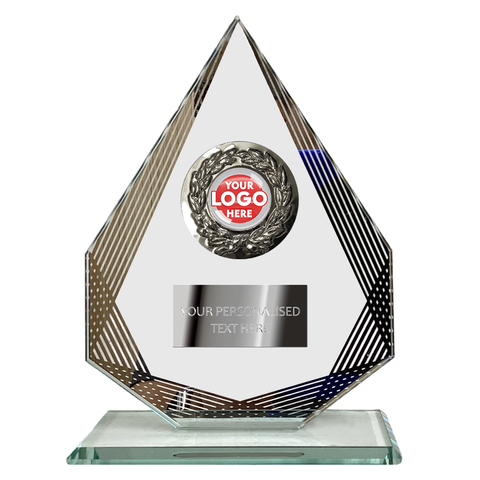 Elegant Glass Trophy Award with Silver Stripes (SL3A)