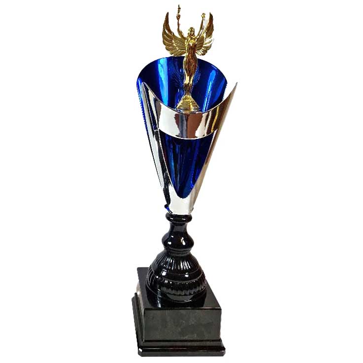 Silver/Blue Cone Trophy (with Gold Angel) SP3775