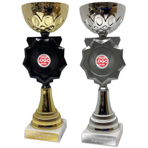 Golden or Silver Cup Trophy With Your Logo Insert (SP3798/9 A/B/C)