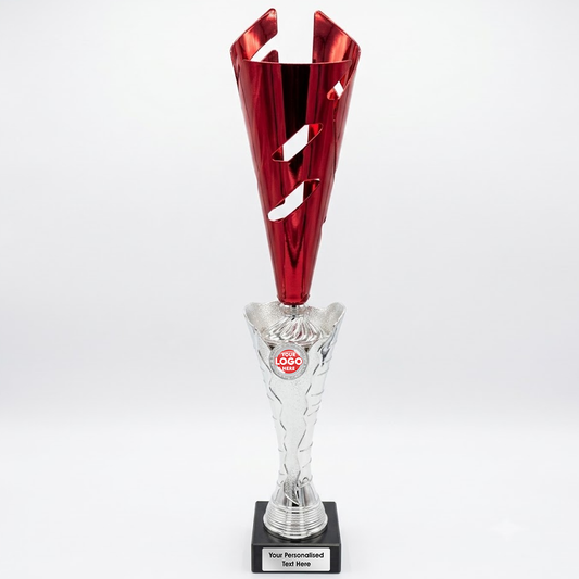 Red & Silver Large Contemporary Trophy