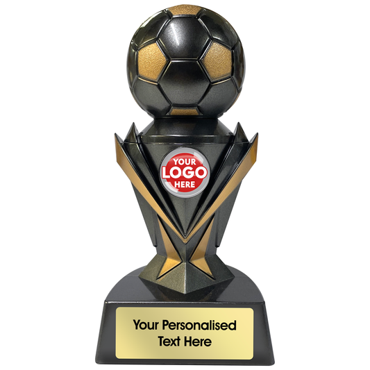 Football Dark Silver Ball Trophy Award with Golden Elements (SRS010)