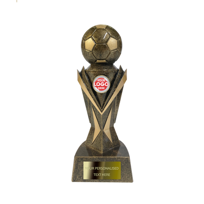 Antique Gold Football Trophy with Ball on Top (SRS038/40) BW Trophies