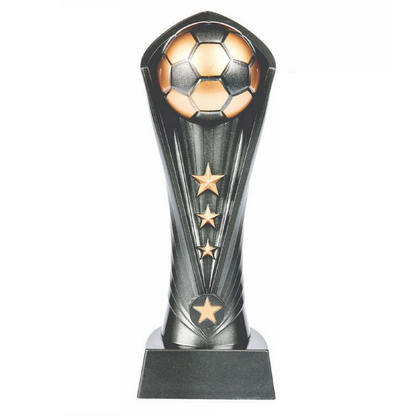 Football Column Trophy with Gold Stars (SRS0046) BW Trophies