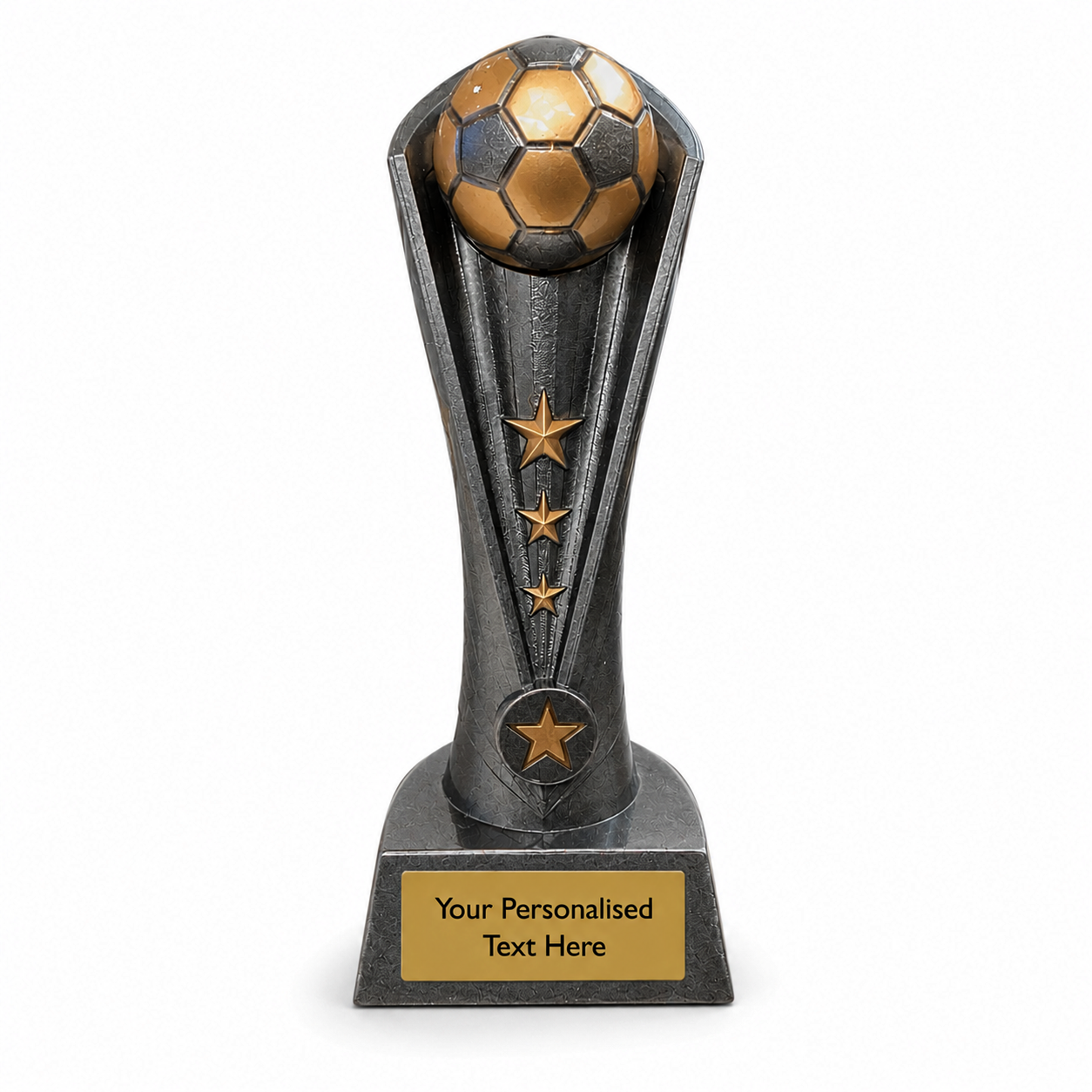 Football Column Trophy with Gold Stars (SRS0046) BW Trophies