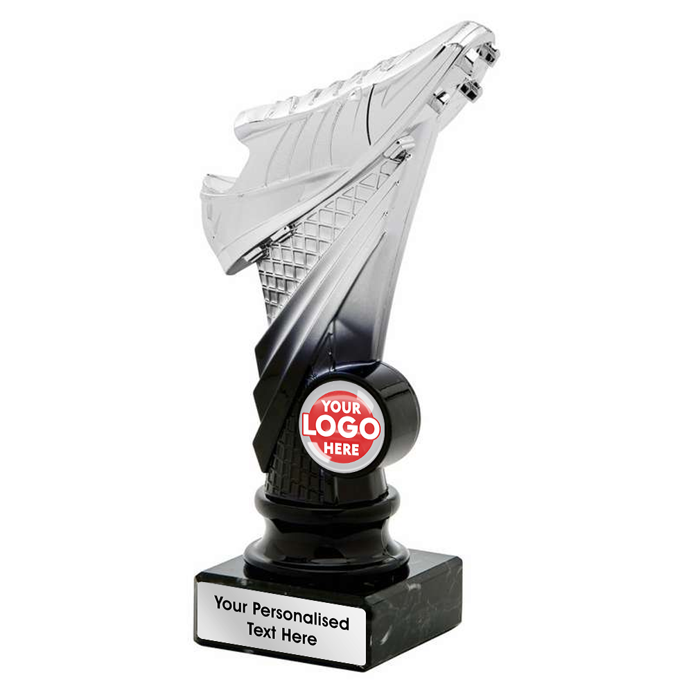 Two-Tone Silver and Black Football Boot Award (SRS411/12/13) BW Trophies