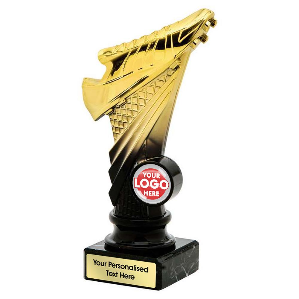 Two-Tone Gold and Black Football Boot Award (SRS408/9/10) BW Trophies