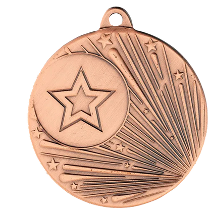 Glossy Gel Shooting Star Design Medals on Ribbons