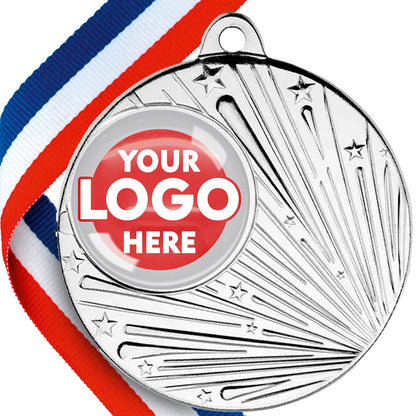 Glossy Gel Shooting Star Design Medals on Ribbons