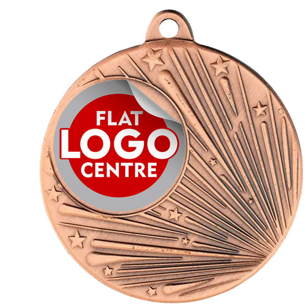 The Shooting Star medal with custom flat logo BW Trophies