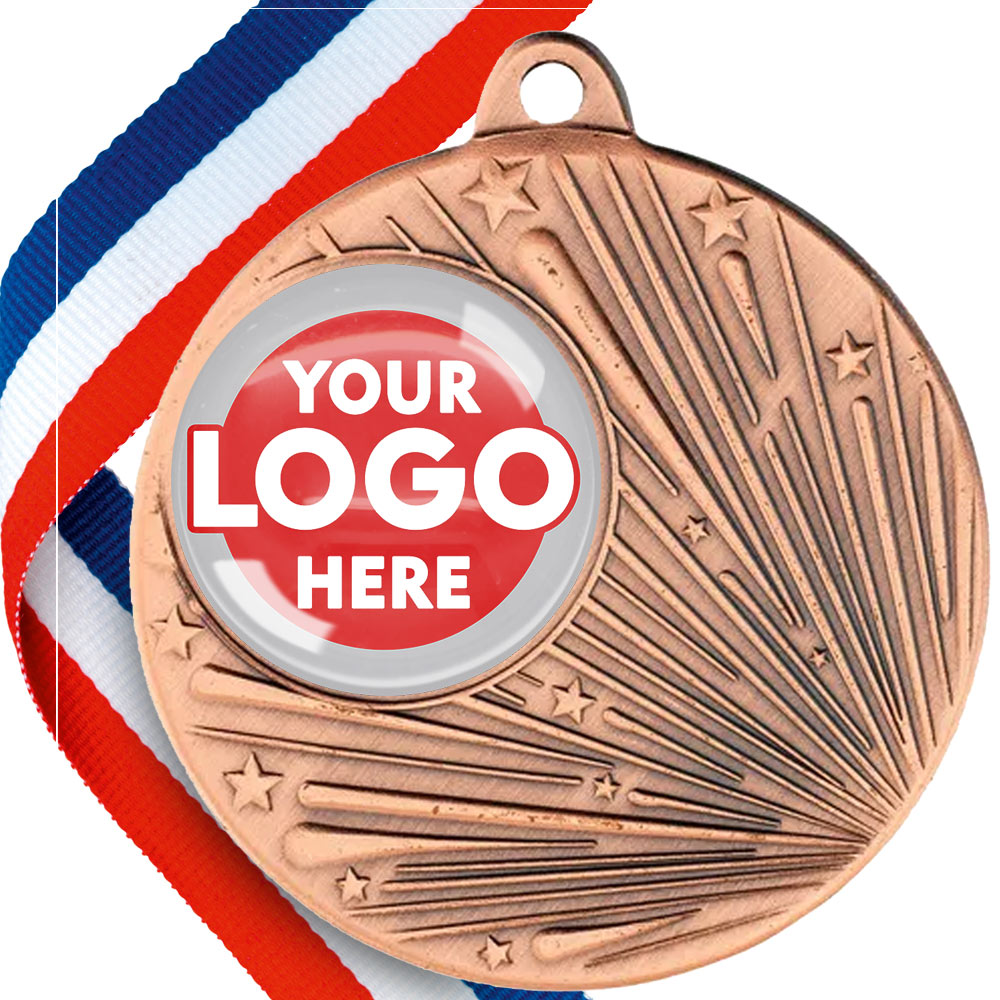 Glossy Gel Shooting Star Design Medals on Ribbons