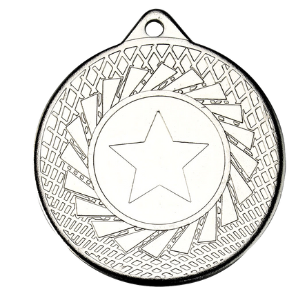 Blade Design Medal with flat centre on a ribbon