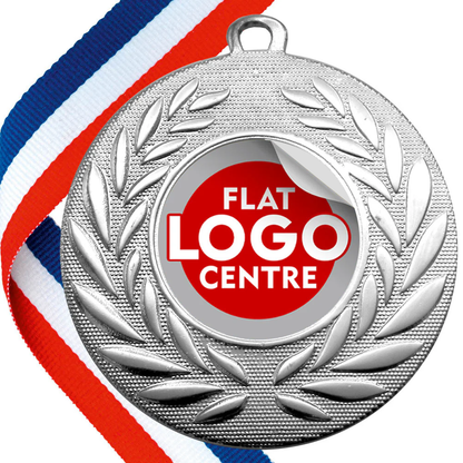 Wreath Design Medal with Flat Logo Sticker