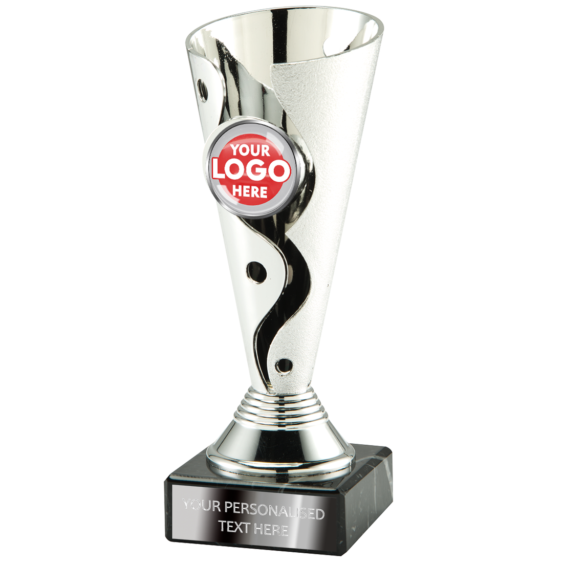 Trophy Award with Circular Logo Insert in Gold/Silver/Bronze (SET34701 ...