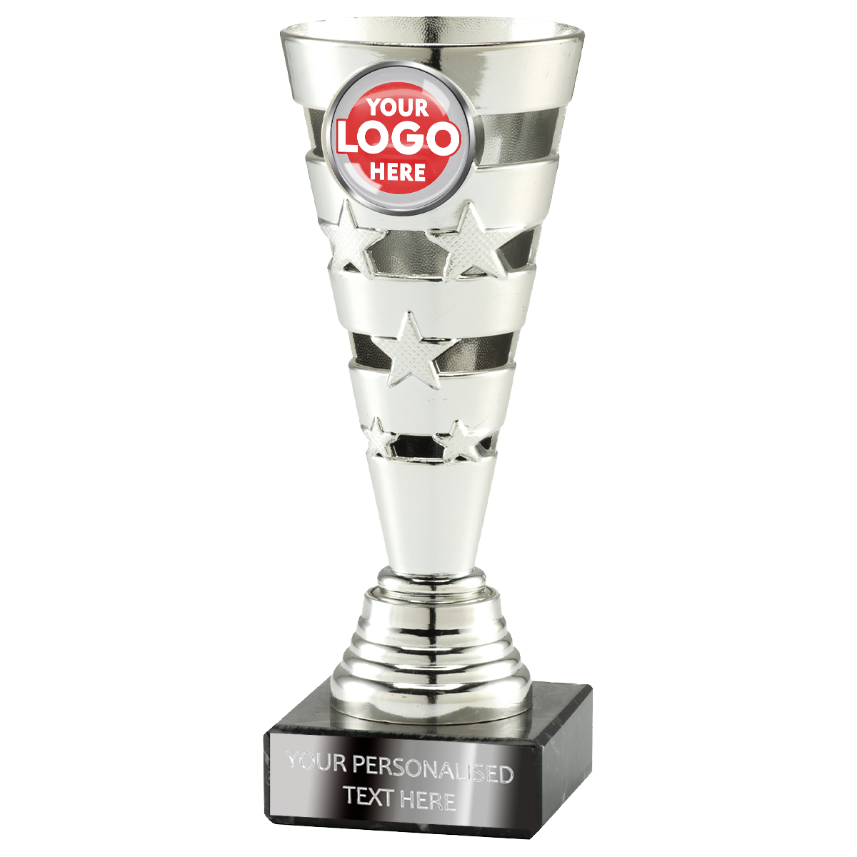 Trophy Cup with Circular Logo Insert in Gold/Silver/Bronze (SET34601/2/3A)