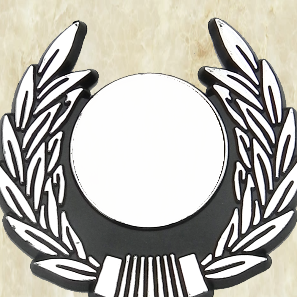 Silver Marble Wedge Gift/Award with Engraved Metal Plate