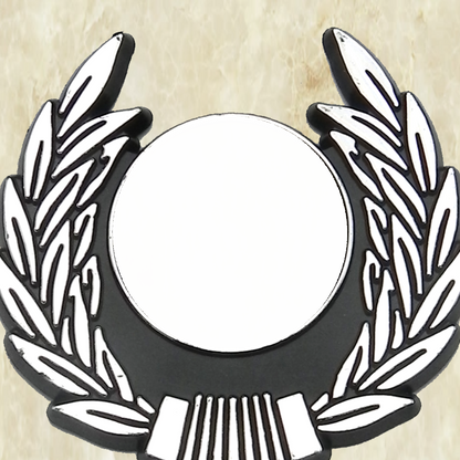 Silver Marble Wedge Gift/Award with Engraved Metal Plate