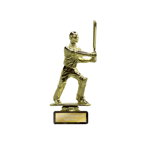 Golden Cricket Batsman Figurine on Marble Stand (CRI Batsman S/L)