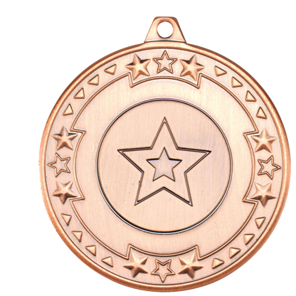 Star Edge Design Medal with Flat Logo Centre