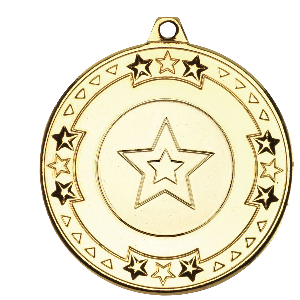 Star Edge Design Medal with Flat Logo Centre