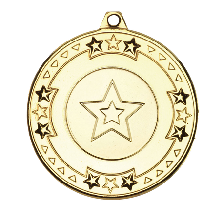 Star Edge Design Medal with Flat Logo Centre