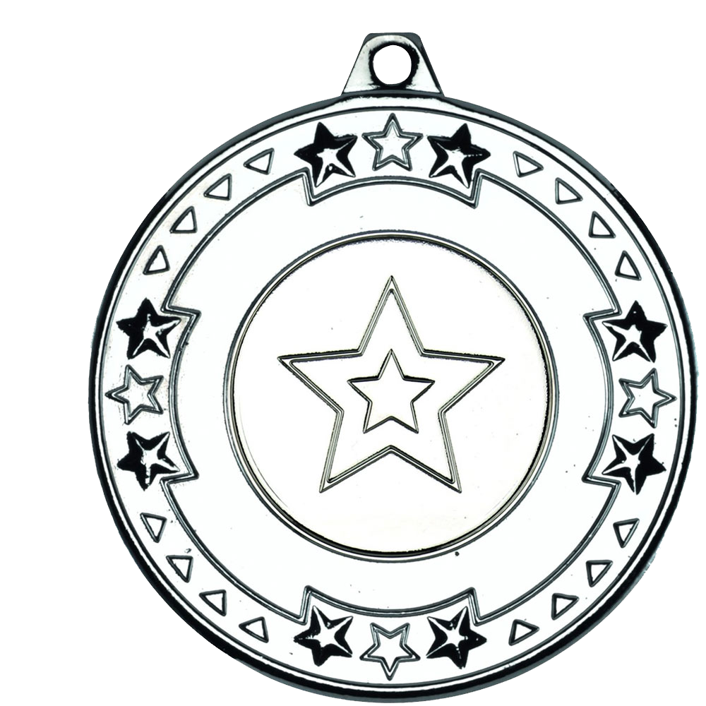 Star Edge Design Medal with Flat Logo Centre