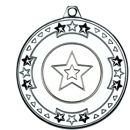 Star Edge Design Medal with Flat Logo Centre