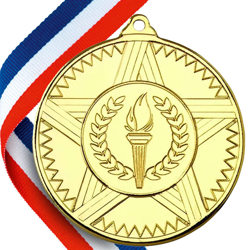 The Original - Striped Star Medal on a Ribbon BW Trophies